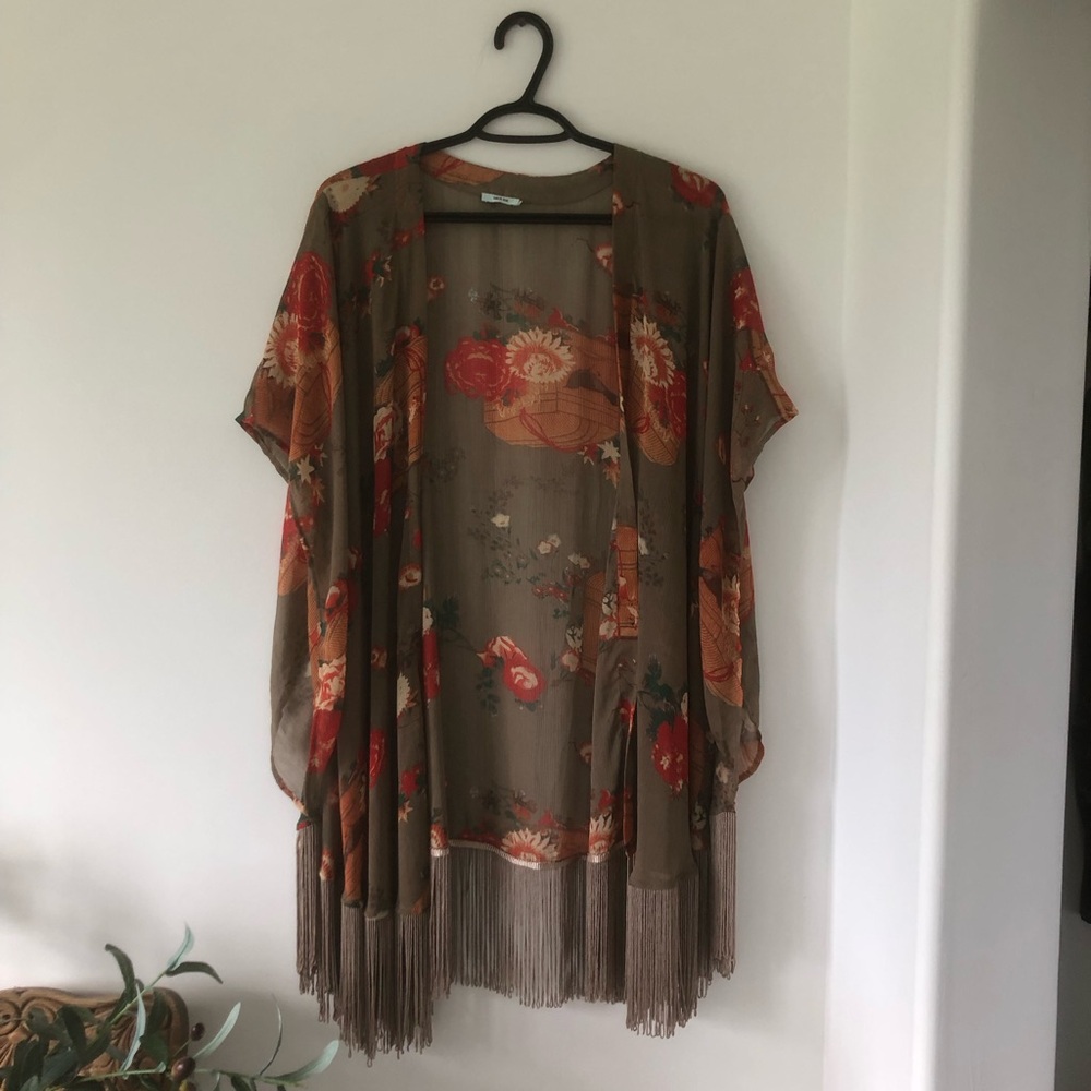 Kimchi Blue Fringe Kimono | XS-L